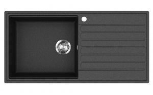 Gurari Granitspüle SQK 103 Granitspüle 1000 x 500 mm Schwarz Einbau Spüle Premiumqualität