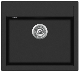 Einbau Granitspüle Gurari SQQ100 - 601 W Schwarz metallic 