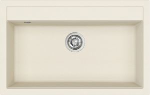 Einbau Granitspüle Gurari SQQ103--113W- Creme, inkl. Siphon,795 x 505 Einzelbecken