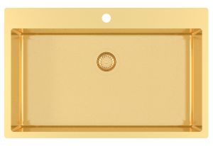 Edelstahlspüle Gurari TERRA100 M Spüle Edle Gold-Optik 790x505x200 mm Premiumaulität
