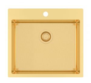 Edelstahlspüle Gurari TERRA100N Gold Design Spüle 550 x 505 mm Premiumqulität
